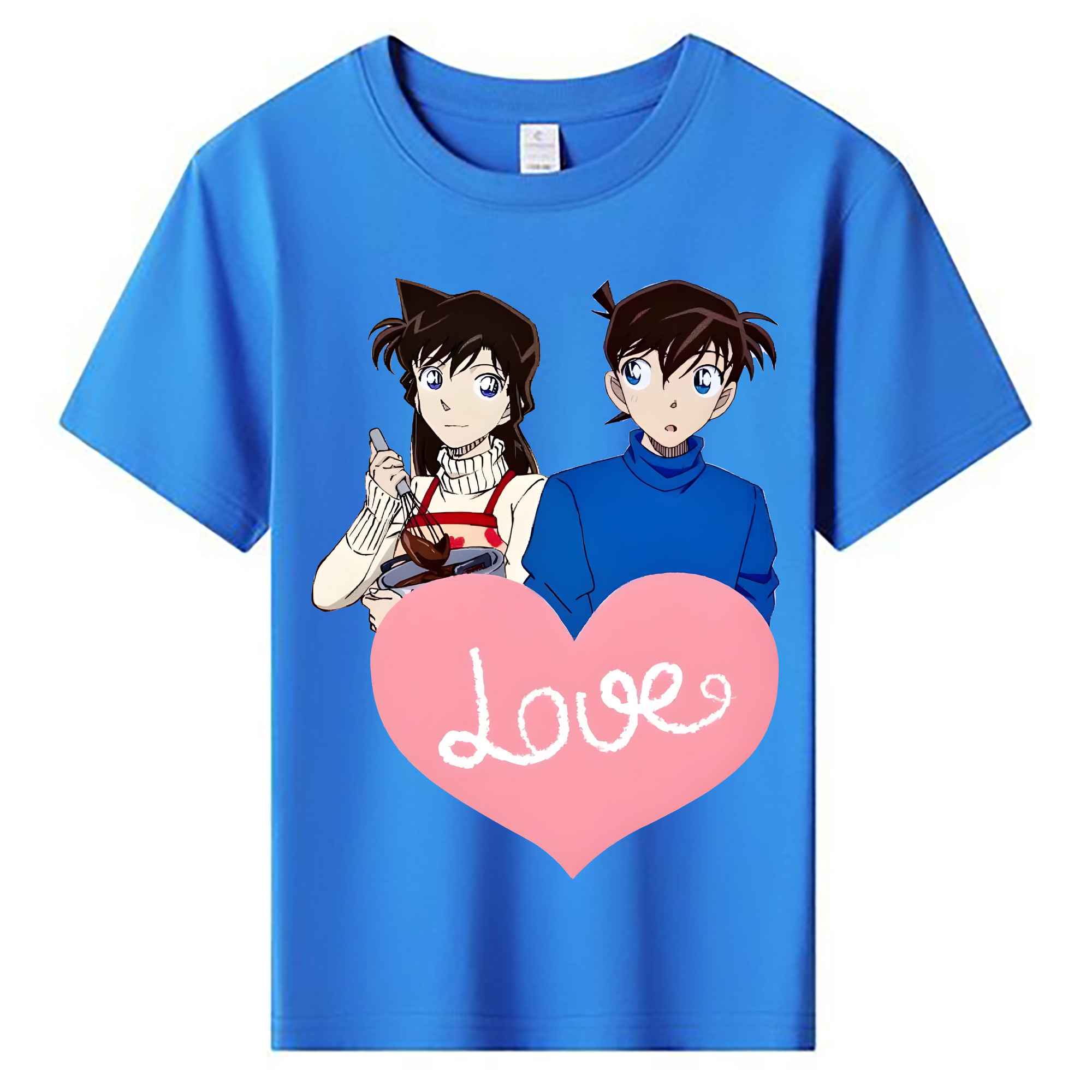 （画像用） 名探偵コナン 毛利 蘭 もうり らん、モーリ ラン Detective Conan Rachel Moore 綿100％キッズTシャツ（フロントプリント）